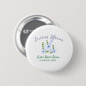 Paarse boho-liefde in Bloom bruidsfeest naam retro Ronde Button 5,7 Cm (Voorkant /achterkant)