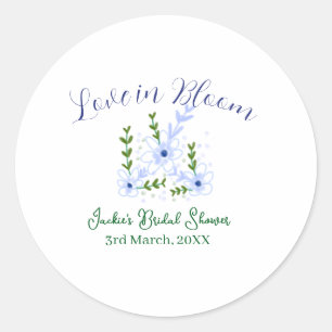 Paarse boho-liefde in Bloom bruiloft feest naam re Ronde Sticker