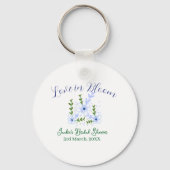Paarse boho-liefde in Bloom bruiloftsfeest naam re Sleutelhanger (Achterkant)