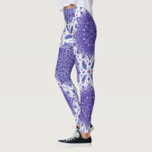 Paarse Boho Mandala Bloem Motief Leggings (Links)