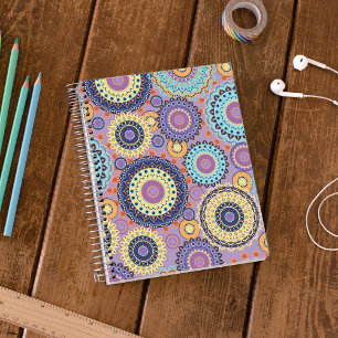 Paarse Boho Mandala Geometrisch Patroon Notitieboek