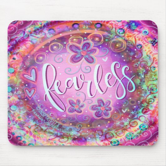 Paarse BoHo Onbevreesde Inspirivity Muismat (Voorkant)