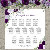 Paarse Boho Rozen 13 Tafel Trouwzaal Stoelenplatte Poster
