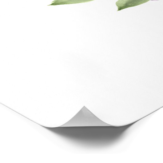 Paarse Boho-Rozen 20 Tafel-bruiloft Poster (Hoek)