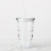 Paarse Boho Rozen Elegante bruidsmeisje bruiloft Acryl Drinkbeker (Links)