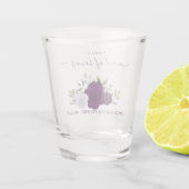 Paarse Boho Rozen Elegante Trouwgetuige Bruiloft Shot Glas (Achterkant)