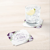 Paarse Boho Rozen Pak M'n Drank Niet Trouwfeest Kartonnen Onderzetters (Insitu)