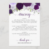 Paarse Boho Rozen Trouw Welkom & Programmaboekje Programmakaart (Achterkant)