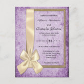 Paarse Boho rustieke bruiloft Briefkaart (Voorkant)