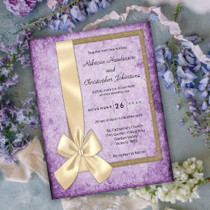  Paarse Boho rustieke bruiloft Briefkaart
