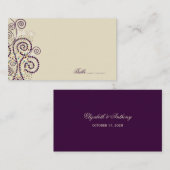 Paarse Boho spiralen Elegante trouwplaats kaarten Plaatskaartje (Voorkant / Achterkant)