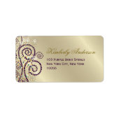 Paarse Boho spirals Birthday Weddenschap Etiket (Voorkant)