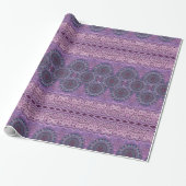 Paarse Boho Style Cadeaupapier (Uitgerold)