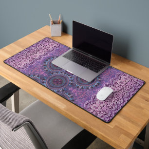 Paarse Boho Style Desk Mat