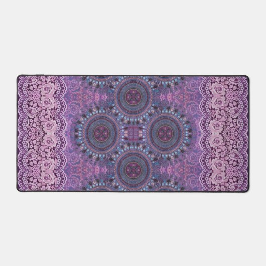 Paarse Boho Style Desk Mat (Voorkant)