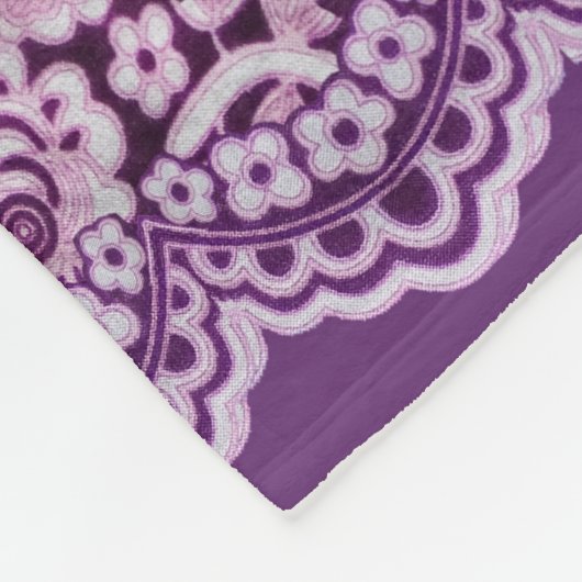 Paarse Boho Style Fleece Deken (Hoek)