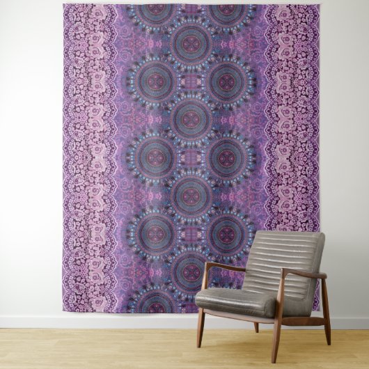 Paarse Boho Style Wandkleed (In situ)