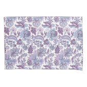 Paarse Boho Vintage Bloemendruk Kussensloop (Voorkant)