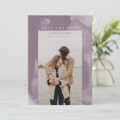 Paarse Boho Waterverf Save the Date (Staand voorkant)