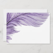 Paarse Boho Waterverf Whimsical Feather Wedding Save The Date (Achterkant)