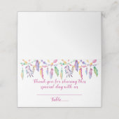 Paarse Boho Wedding Feather Indiaanse Indiaan Plaatskaartje (Buitenkant ongevouwen)