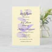 Paarse Boho Wildflower Geboortekaart Uitnodiging (Staand voorkant)