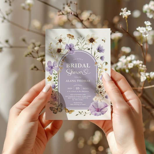 Paarse Boho Wildflower Meadow Vrijgezellenfeest Kaart