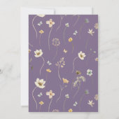 Paarse Boho Wildflower Vrijgezellenfeest Elegant Kaart (Achterkant)