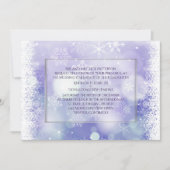 Paarse Bokah Snowflakes Winter Weddenschap Kaart (Voorkant)