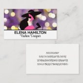 Paarse Bokeh achtergrond | Mode Model Logo Visitekaartje (Voorkant / Achterkant)