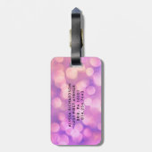 Paarse Bokeh en Typografie | avontuurtijd Bagagelabel (Achterkant verticaal)