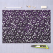 Paarse Bokeh en Zilverfolie Kerst Holly Tissuepapier (Craft)