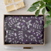 Paarse Bokeh en Zilverfolie Kerst Holly Tissuepapier (Geschenk)