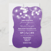 Paarse Bokeh Glitter Lights Wedding Uitnodiging (Voorkant)