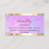 Paarse Bokeh Gold Professional Makeup Visitekaartje (Achterkant)