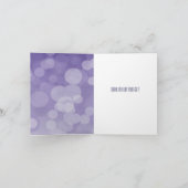 Paarse Bokeh Hartelijk dank Bedankkaart (Binnen)