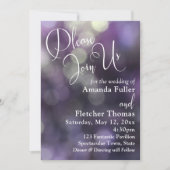 Paarse Bokeh Licht & Typografie 32 Bruiloft 2 Kaart (Voorkant)