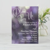 Paarse Bokeh Licht & Typografie 32 Bruiloft 2 Kaart (Staand voorkant)