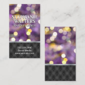 Paarse Bokeh-lichten | Gestoffeerde achtergrond Visitekaartje (Voorkant / Achterkant)