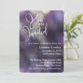 Paarse Bokeh Light Sweet Sixteen 1 Kaart (Staand voorkant)