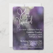 Paarse Bokeh Light Sweet Sixteen 1 Kaart (Voorkant)