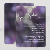 Paarse Bokeh Light Sweet Sixteen 3 Kaart (Voorkant / Achterkant)