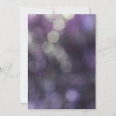 Paarse Bokeh Light Wedding Reception Typografie Kaart (Achterkant)