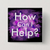 Paarse Bokeh Lights Borstellijnvierkant Button (Voorkant)