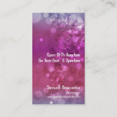 Paarse Bokeh Martini Bar Bartender Visitekaartje (Achterkant)