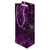 PAARSE BOKEH MET SILVER SPIDER WEBS WIJN CADEAUTAS (Achterkant Gekanteld)