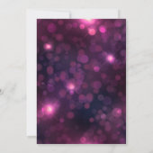 Paarse Bokeh Sparkle Silver String Lights Wedding Kaart (Achterkant)
