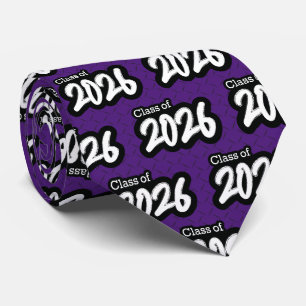 Paarse Bold Brush Klasse van 2026 Stropdas