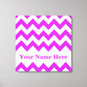 Paarse Bold Chevron met de naam Emporio Moffa Canvas Afdruk