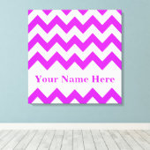 Paarse Bold Chevron met de naam Emporio Moffa Canvas Afdruk (Insitu (Houten vloer))